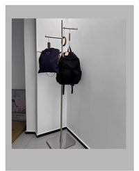 Stainless Steel Floor-Standing Clothing Display Rack with Adjustable Height