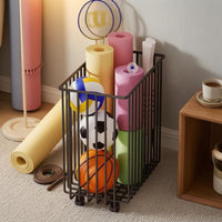 uncoveredGrid Storage Basket on Casters Ventilated Rolling Storage Basket Freestanding Organizer