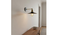 Wall Sconce Wrought Iron Wall Light 180 Degrees Rotation Adjustable Swing Arm Lamp for Cafe
