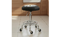 Round Stool Cover Oil-Resistant Waterproof Stool Slipcover Non-Slip PU Leather Seat Slipcover for Kitchen, Restaurant, Office