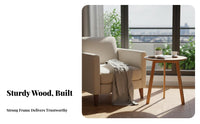 Minimalist Design Three-Legged circular table Space-Saving Accent Tables Multi-Purpose Living Room Furniture Wood Grain Texture for Homeowners, Apartment Dwellers, Students