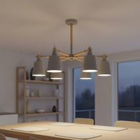Wood Arm Chandelier Nordic Style Chandelier Light Wooden Arms Overhead Lamp for Living Room