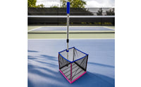 Pickleball Picker Upper Portable Pickleball Hopper Holder with Handle Basket with Telescopic Handle for Coaches