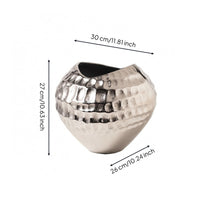 Crinkled Paper Shape Vase Hammered Texture Decorative Vase Narrow Base Home Decor for Flower Display