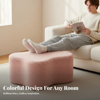 CumulusShaped Pouf Minimalist Design Low Stool Cream aesthetic for Homeowners, Adults