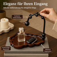 Vintage Key Rack, Freestanding Key Rack with Shelf, for Hallway & Entrance Area, Dark Material