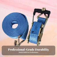 Long-Lasting Double Hook Ratchet Strap Wear Resistant Ratchet Tie-down Strap Easy to Use for Truck Drivers, Movers, Moving, Towing