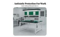 Anti Workbench Double-Sided Design Packing Station Table Included Lighted Assembly Table for Factory Workers, Warehouse