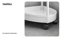 No-Drill Installation Triangular Rolling Trolley Space-Saving Corner Fit Storage Shelf Multi-Tier Design Organizer Rack Complimentarystanding for Homeowners, Students, Office Workers, Bathroom, Kitchen, Narrow Areas, Living Room