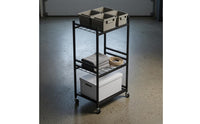 Rolling Tool Rack Open-Frame Long Handle Tool Rack Heavy Duty Garden Organizer Stand for Utility Space