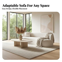 Curved Boucle Sofa Designer Inspired Curved Boucle Couch Modern aesthetic Living Room Furnishing for Interior Designers, Homeowners, perusing niche, Bedroom