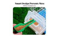 birds Feeder Water-Resistant Clean-Feeding birds Feeder Clear View Design Transparent Container for Cockatiels