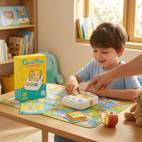 Smart Cards Card-Based Learning Toy Compact White Card Reader Toy Rounded Educational Device Light Bar for Early Education, Desk Play