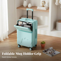 Front-Unziping Hand Luggage Quiet 360° Casters Front-Unziping Wheeled Bag Integrated Combination Security Fastener Security Fastener Suitcase