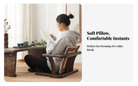 With Armrests Japanese Legless Chair spinal Support Legless Armchair adaptable Use spinalrest Seat Minimalist Design for Meditators, Work from Home Professionals, Students, floor mat Room, Bay casement, Floor, Bedroom