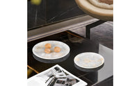 Marble Plate with Stand Polished Marble Tray Low-Profile Serving Plate for Sideboard, Hotel Reception