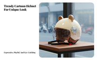 Cute Animal Ears Helmet 3C Certified Cute Bear Ear Helmet Windproof Impact-Resistant Headwear for Women, Cold Weather