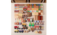 118 Pieces Preschool Building Blocks Smart Playing Construction Stacking Blocks Cognitive Skills Wooden Construction Block for Young Children, Kids