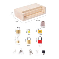 Child-Led Educational Inspired Wooden Lock and Key Toy Early Learning Wooden Lock Box Polished Edges Toddler Unlocking Busy Box CPC & CE Certified for Toddlers, Daycare
