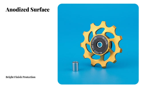 11T Ceramic Bearing Guide Wheel Lightweight Design Rear Derailleur Pulley Aluminum Rear Derailleur Pulley Anodized Finish