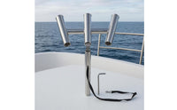 Retaining Strap Boat Fishing Rod Holder Polished Metal Multi-Angle Rod Holder