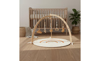 Multi-Functional Wooden Infant Play Gym Child-Led-Inspired Wooden Baby Gym Solid Wood Sensory Training Toy Arch Finish for Infants