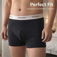 Elastic High Waist Men's Underwear with Lining for Daily Use, Breathable Boxers, Comfortable Everyday Wear