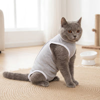 Post Surgery Cat Suit with Tie Straps, Sleeveless Cat Recovery Suit for After Surgery, Adjustable Spay and Neuter Recovery Suit, Anti Licking Vest