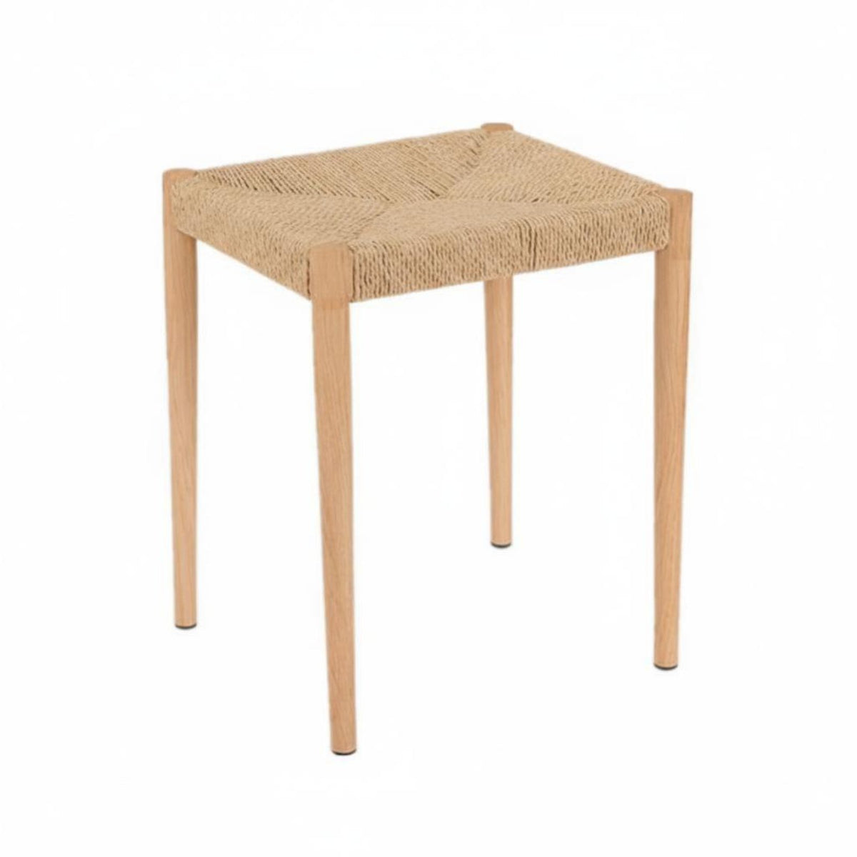 Stackable Woven Top Stool Backless Design Dining Seat Long-Lasting Frame Household Furniture Bohemian Design for Families, Homeowners, Interior Decorators, Kitchen, Living Room, Bedroom