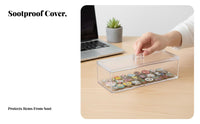 3-Compartment Clear Box Transparent Design Display Case particle-resistantproofprotective for Study Room