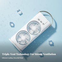 USB Air Chiller Humidifier Oscillating Function Portable Misting Fan Triple Cooling Modes Settings Desktop Cooling Fan for Office, Bedroom, Dorm Room