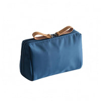 Portable Compact Travel Makeup Bag Soft Textile Zippered Cosmetic Pouch Smooth Finish Travel Makeup Bag