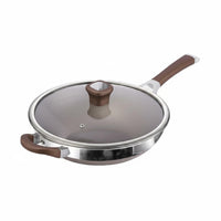 Stainless Steel Frying Pan No Coating Frying Pans with Lids Cooktop Compatible Nonstick Skillet