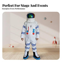 Gender-Neutral Design Astronaut Jumpsuit with Helmet Realisticistic Look Astronaut Jumpsuit Set STEM Learning Role-Play Outfit Reflective Visor for Children, Performers, Stage Performances, School Events, Birthday Party, Cosplay Event