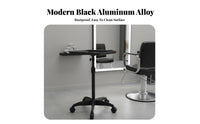Adjustable Salon Tray Cart Hair-Resistant Casters Hairdresser Professional Trolley Rolling Salon Tray Stand Effortless Wheels