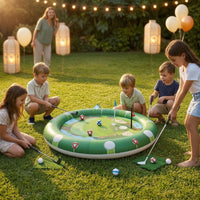 Floating Water Chipping Green Sturdy Pool Golf Game with Club Inflatable Golf Pad with Balls Waterproof Soft-Touch for Families