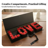 Multi-Occasion LOVE Letter Flower Box Elegant Design Fillable Letter Gift Box Includes Ribbon Tie for Event Planners, Mother's Day, Weddings