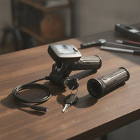 Right-Side Throttle Grip with LCD Display Anti-Slip Electric Bicycle Throttle with LCD Display Universal Controller Compatible for Commuters, Handlebar Replacement