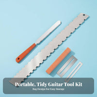 Precision Measurement Guitar Repair Tool Kit Multi-Functional Fret Dressing File Kit Professional Grade for Workshop, Home Studio, On The Go