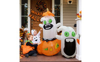 Fast Inflation Inflatable Pumpkin with Ghosts Lighted Ghost with Pumpkin Outdoor Inflatable Ghost Cute for Party