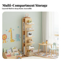 Floor-Standing Narrow Multi-Tier Shelf Space-Saving shelving unit Slim Design shelving unit Multifunctional for Students, Apartment Dwellers, Homeowners, Living Room, Bedroom, Hallway, Corner