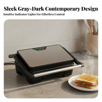 Multi-Functional Multifunctional Steak Machine Nonstick Coating Electric Panini Press Non-Stick Surface Panini Press Grill Double-Sided Heating for Home Cooks, Office Workers, Families, Lunch, Dinner, Dorm Room