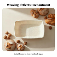 Rectangular Woven Platter Rustic and design Serving Basket multipurpose for Bakeries