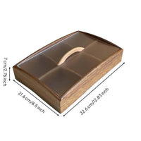 Divided Snack Tray Wood Grain Wooden Tray with Dividers Rectangular Platter for Hosts, Families, Parties, Coffee Table, Countertop