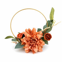 Artificial Flower Hoop Wreath Round Floral Hoop Wreath Lifelike for Home Decor