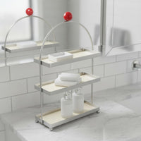 Arched Storage Rack Multipurpose Stainless Steel Cosmetic Organizer Space-Saving Arched Cup Holder Stand for Desktop, Living Room, Kitchen Counter