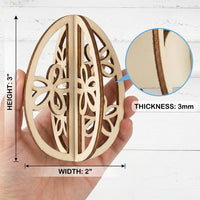 DIY Wooden Easter Egg Smooth Edges 3D Wooden Easter Egg Lightweight Paintable Wood Cutout for Adults, Crafters, Spring Decor, Party Supplies