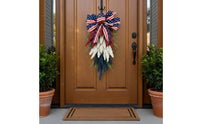 Independence Day Door Hanging Wreath Festive Door Hanger Artificial Patriotic Hues Floral Swag for Porch