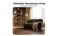 Italian Minimalist Design Beetle-Shaped Sofa Vintage Inspired Upholstered Armchair Sculptural Form Lounge Chair Lowsilhouette for Interior Designers, Apartment Dwellers, Living Room, Bedroom, perusing alcove, Home Office