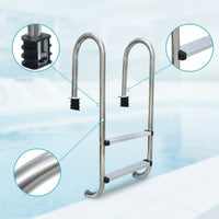 Polished Stainless Steel Pool Ladder Easy to Install Swimming Pool Ladder with Non-Slip Steps Stable Long-Lasting